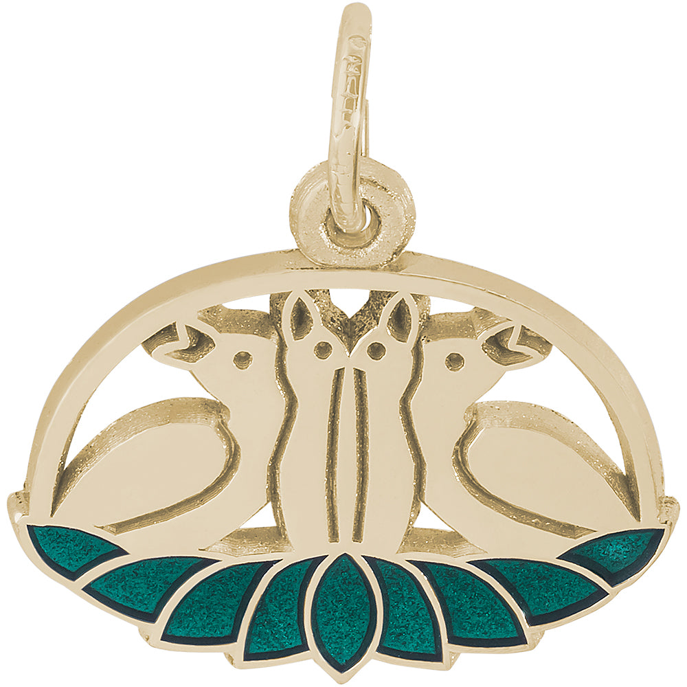 Rembrandt 14k Yellow Gold 4 Calling Birds Charm