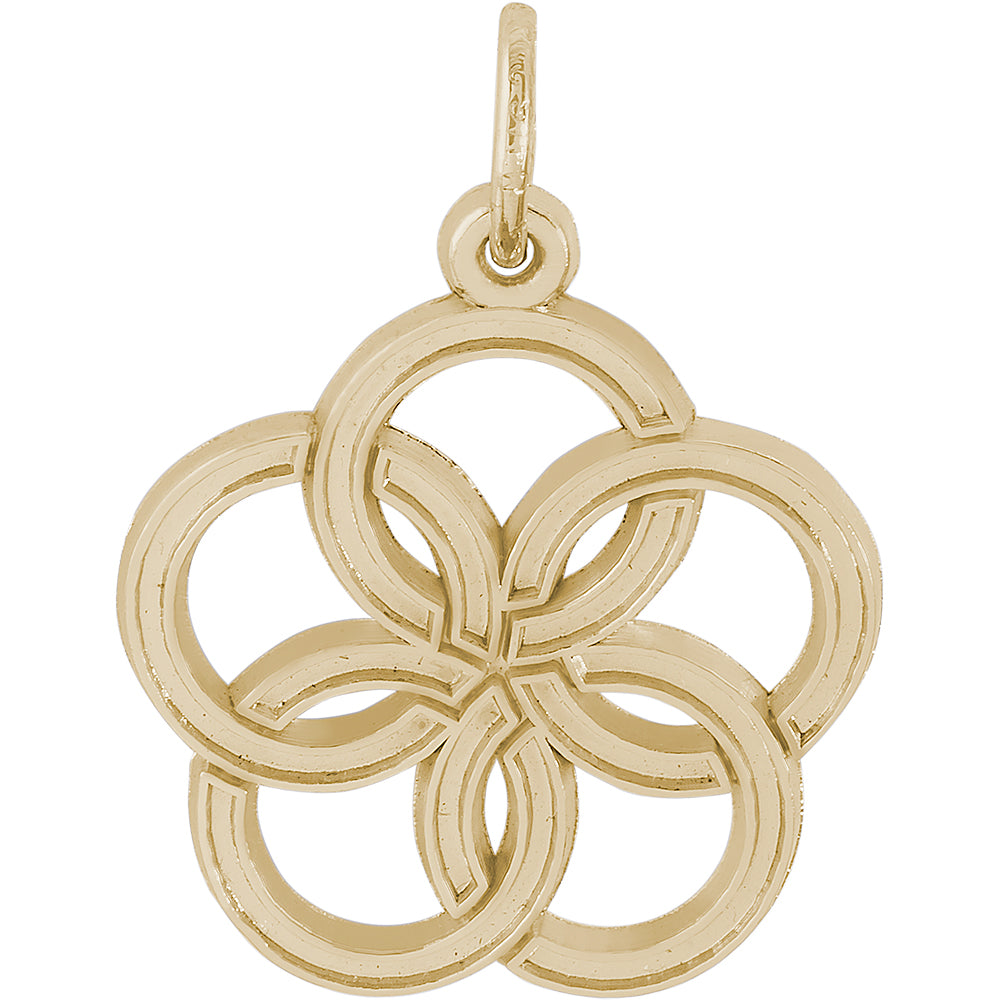 Rembrandt 14k Yellow Gold 5 Golden Rings Charm