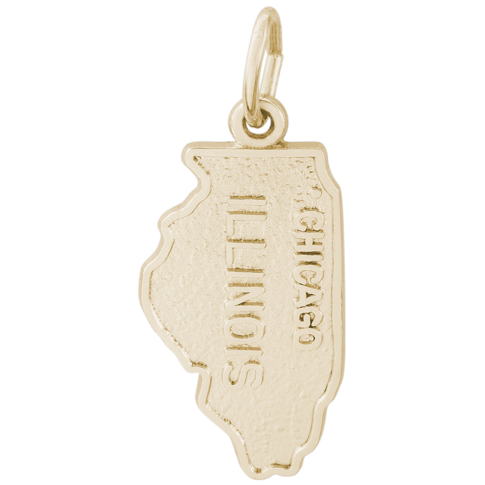 Rembrandt 14k Yellow Gold Illinois, Chicago Charm