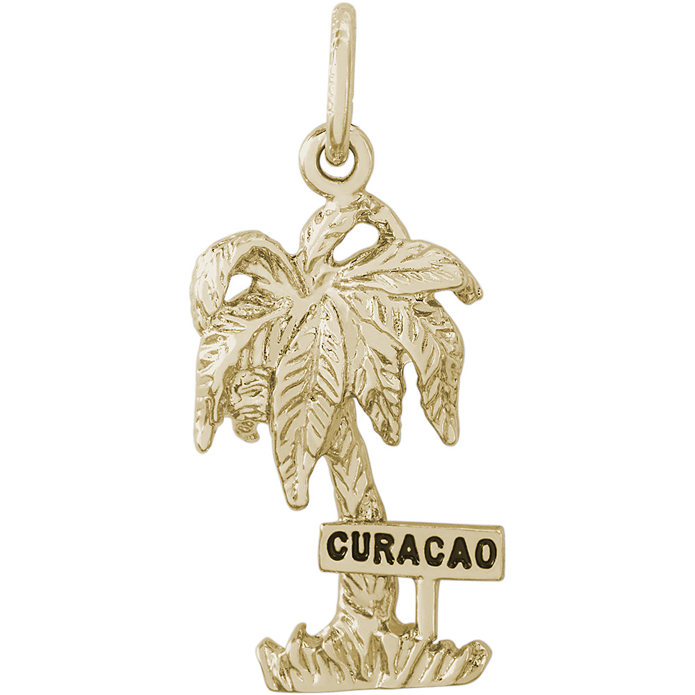 Rembrandt 14k Yellow Gold Curacao Palm w/ Sign Charm
