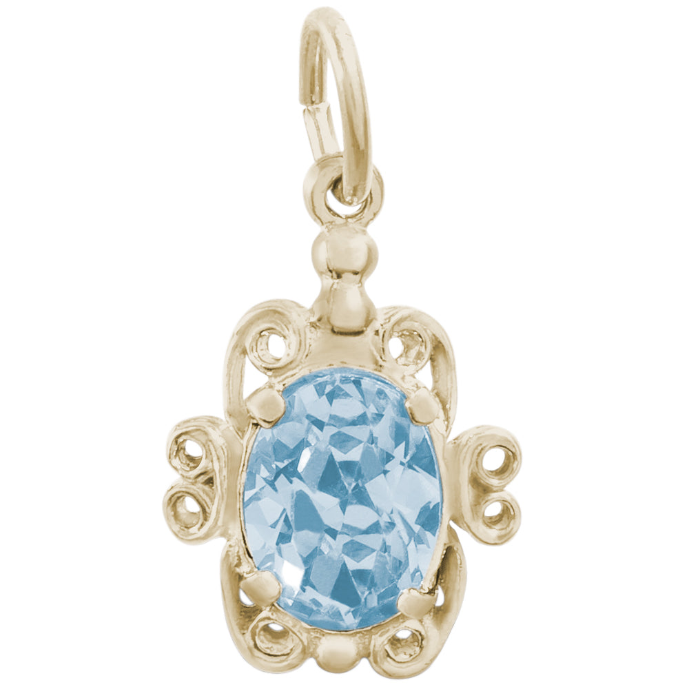 Rembrandt 14k Yellow Gold March Birthstone Charm