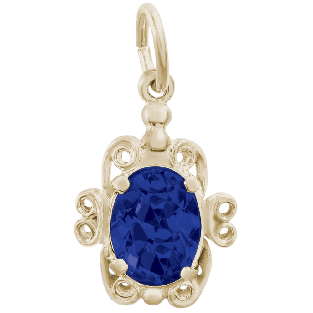 Rembrandt 14k Yellow Gold September Birthstone Charm