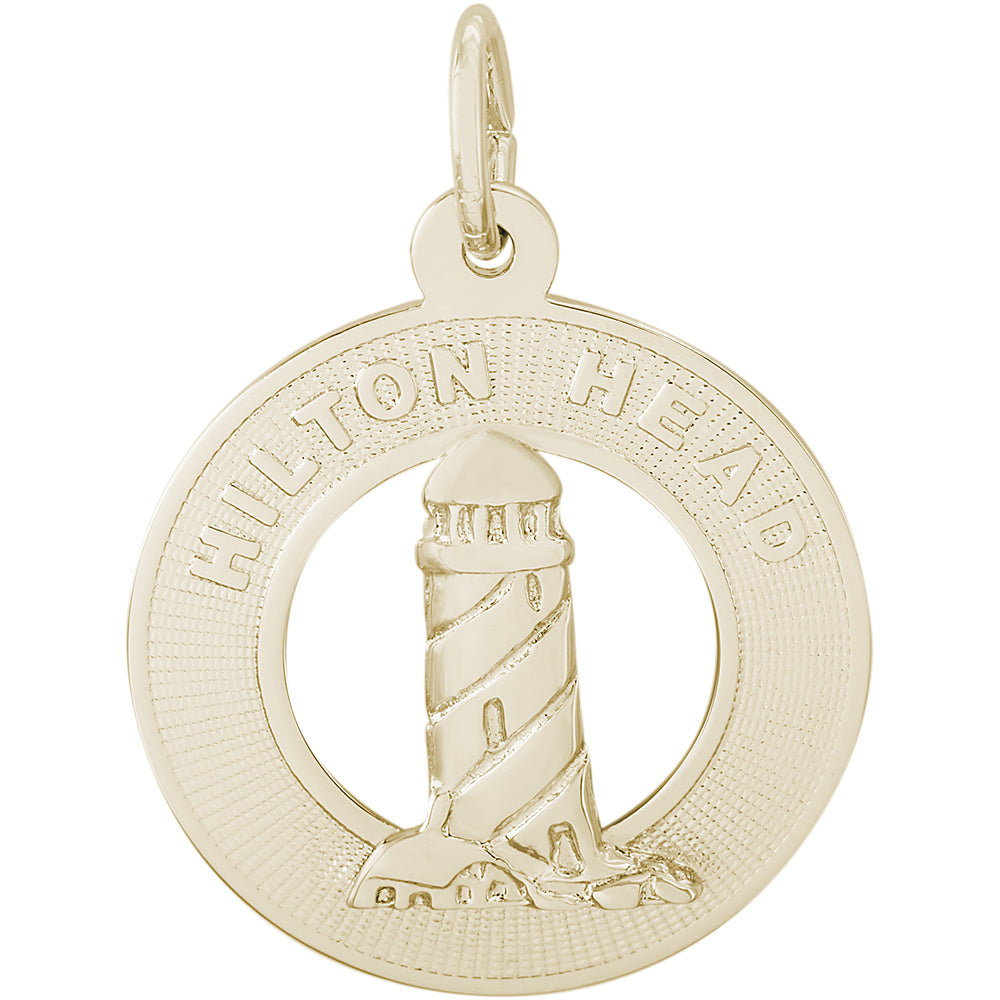 Rembrandt 14k Yellow Gold Hilton Head, SC Lighthouse Charm