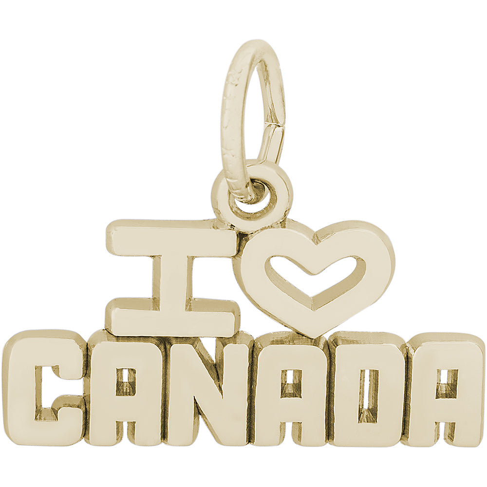 Rembrandt 14k Yellow Gold I Love Canada Charm