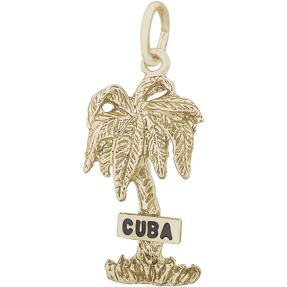 Rembrandt 14k Yellow Gold Cuba Plam W/Sign Charm