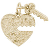 Rembrandt 14k Yellow Gold Heart & Key Charm