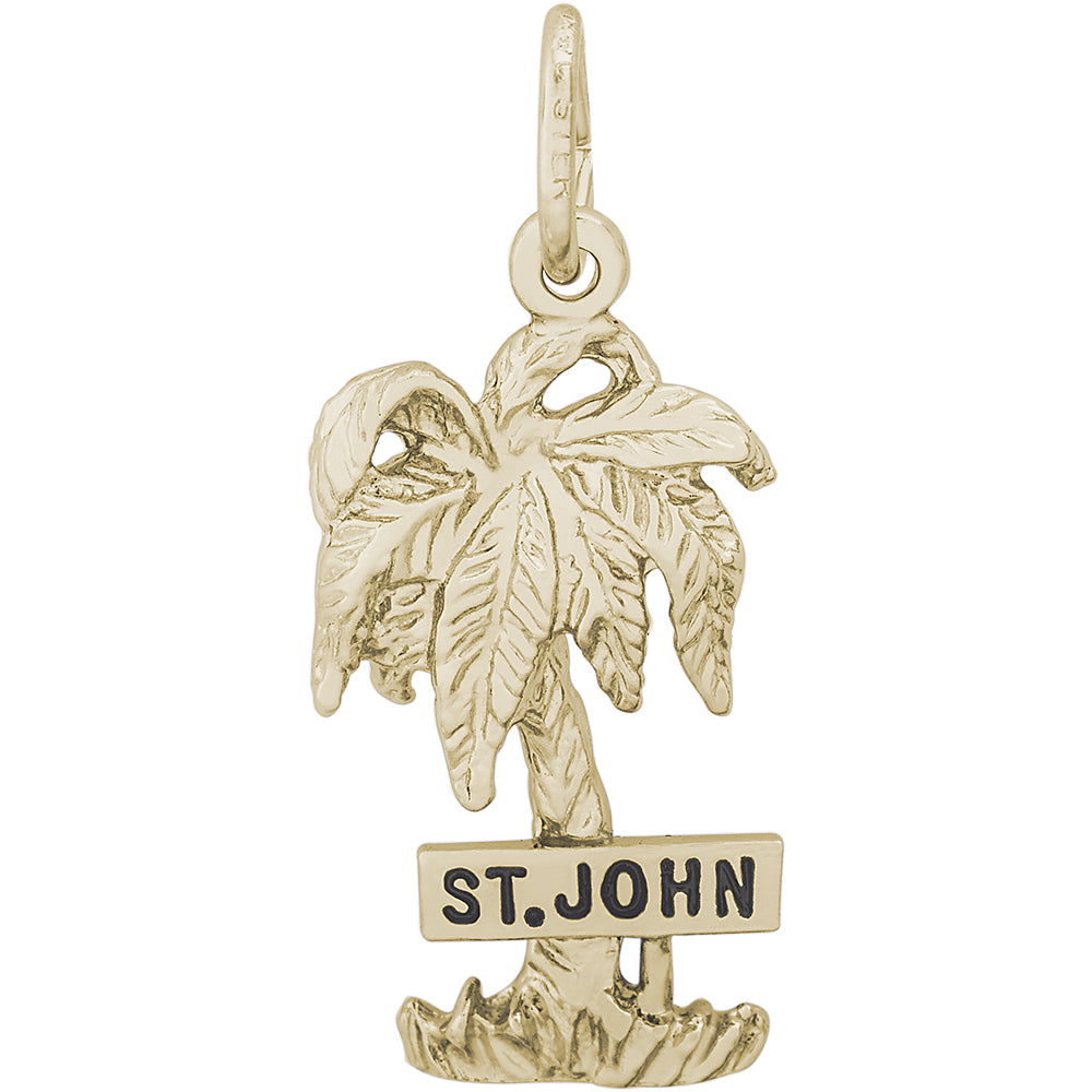 Rembrandt 14k Yellow Gold St. John Palm W/Sign Charm