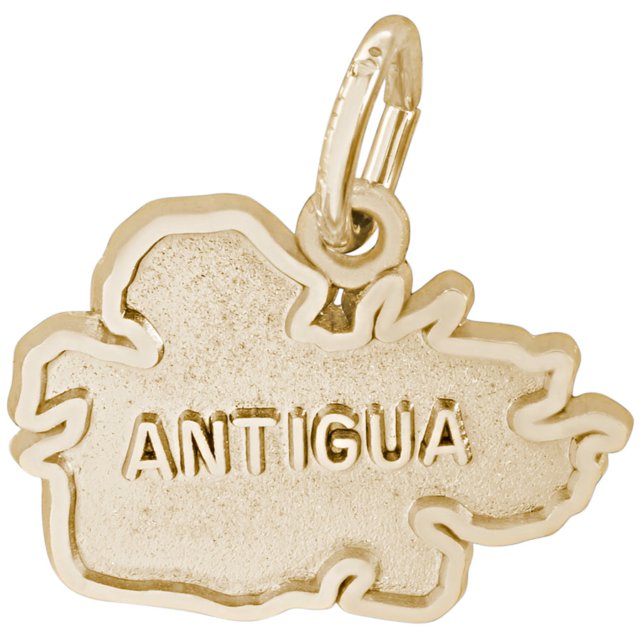 Rembrandt 14k Yellow Gold Antigua map W/Border Charm