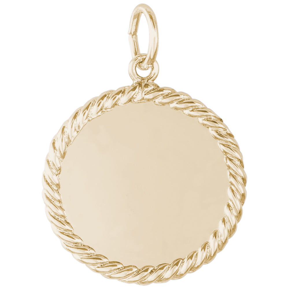 Rembrandt 14k Yellow Gold Rope Dise Charm