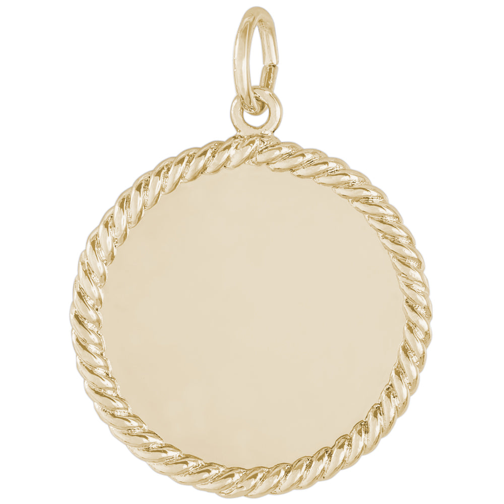 Rembrandt 14k Yellow Gold Rope Dise Charm