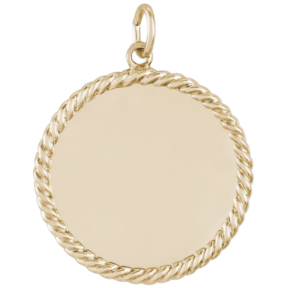 Rembrandt 14k Yellow Gold Rope Dise Charm