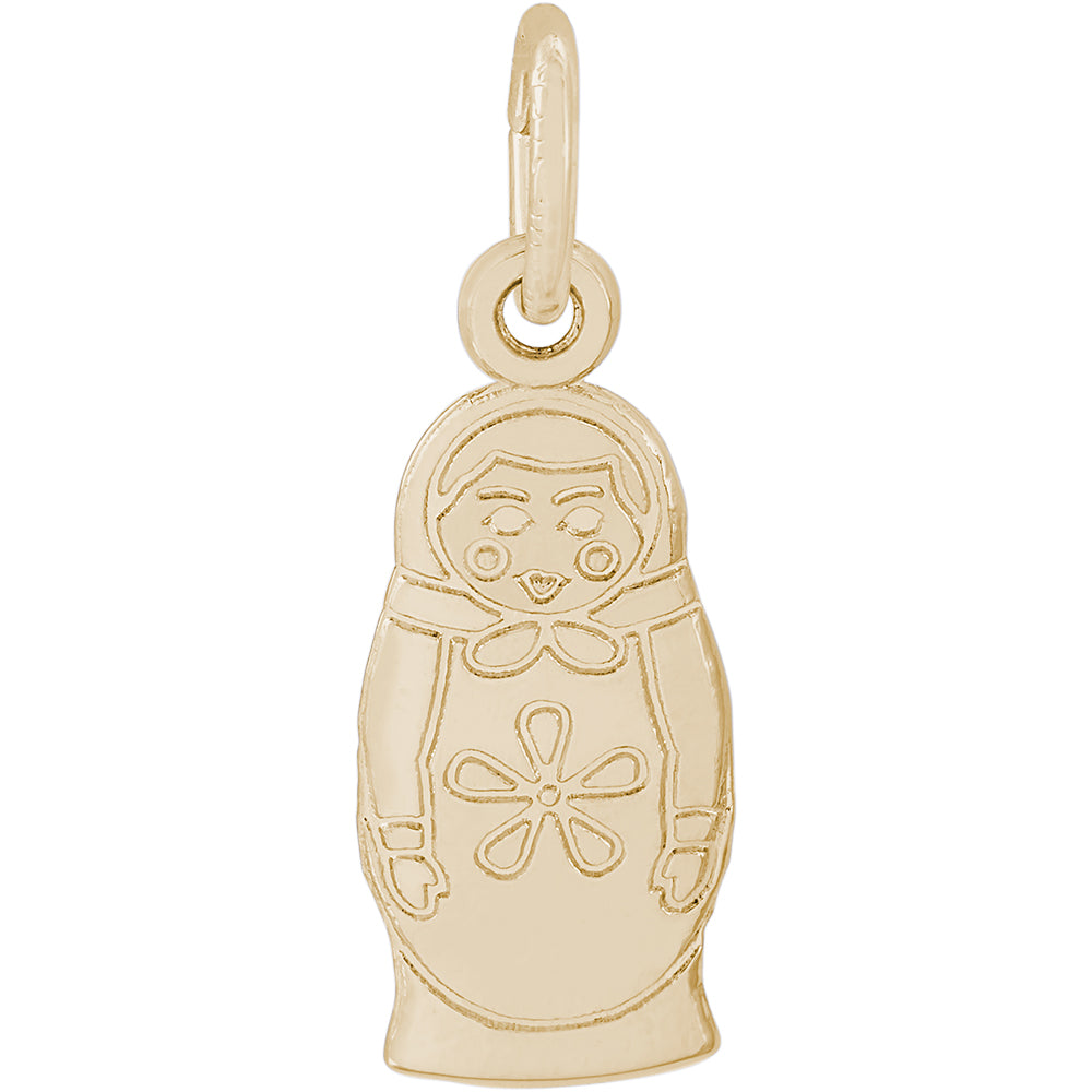 Rembrandt 14k Yellow Gold Matryoshka Doll 2 Sided Charm