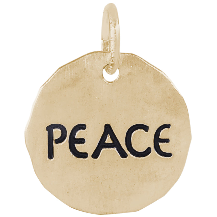 Rembrandt 14k Yellow Gold Peace Charm Tag Charm