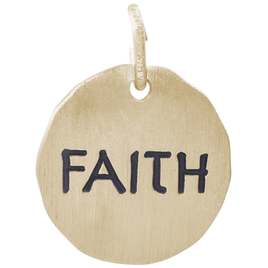 Rembrandt 14k Yellow Gold Faith Charm Tag Charm