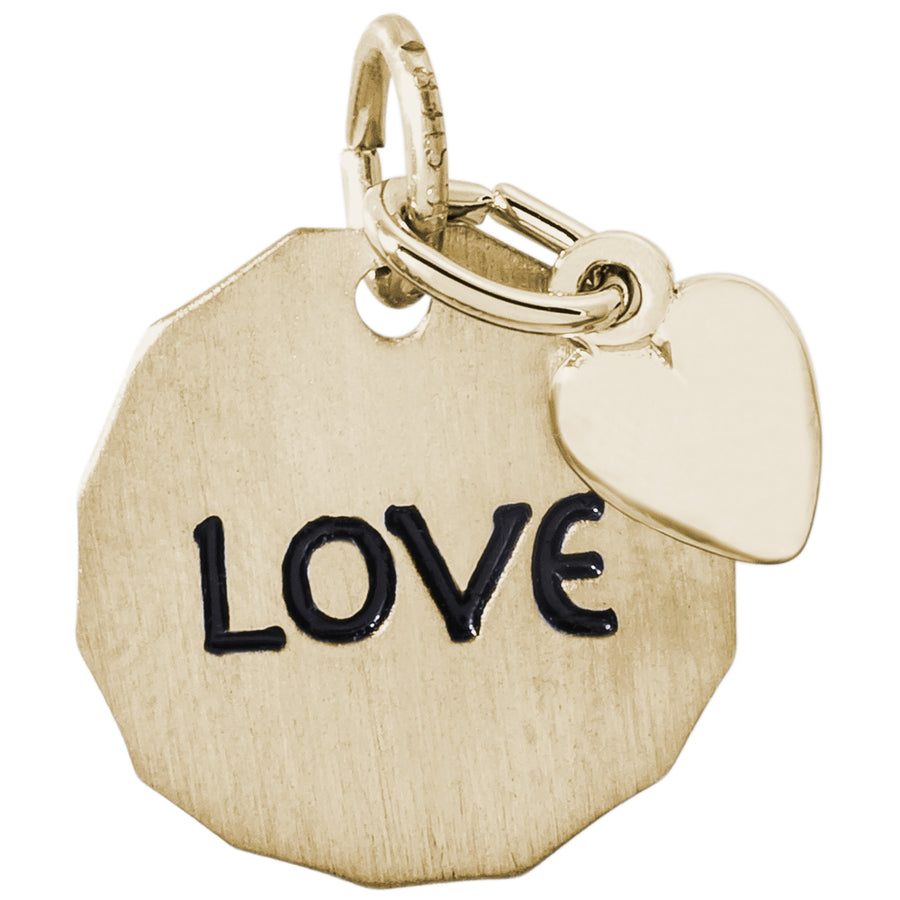 Rembrandt 14k Yellow Gold Love Ta W/Heart Charm