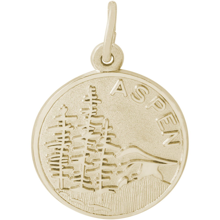 Rembrandt 14k Yellow Gold Aspen Scene Charm