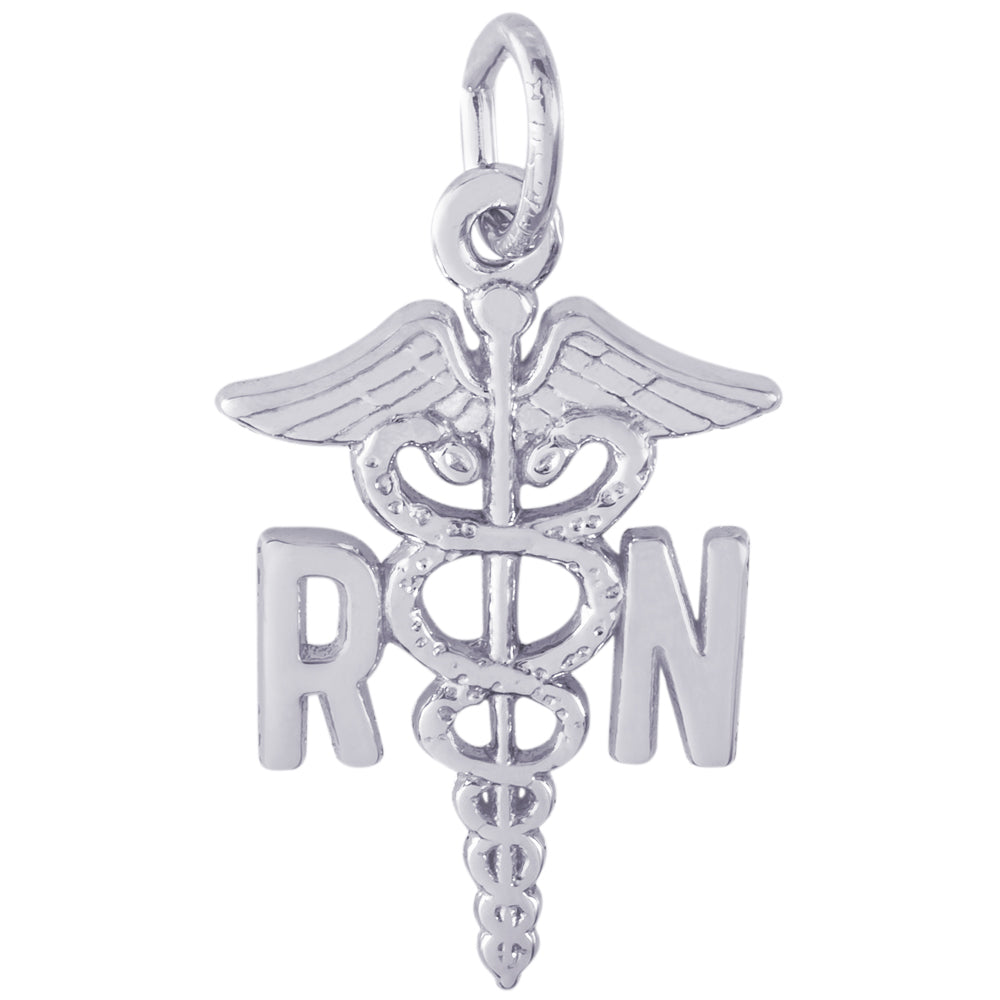 Rembrandt Sterling Silver RN Caduceus Charm