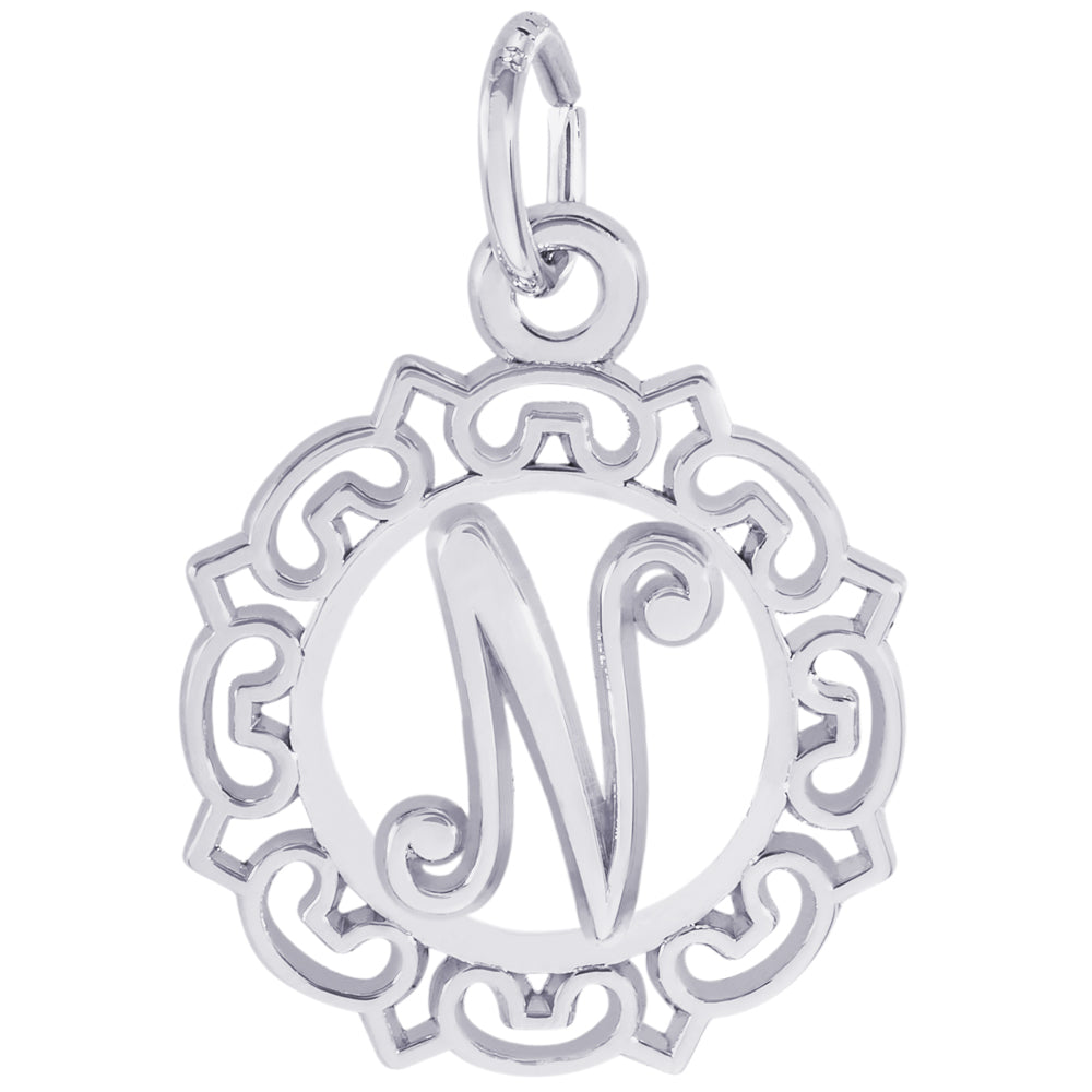 Rembrandt Sterling Silver Initial N Charm