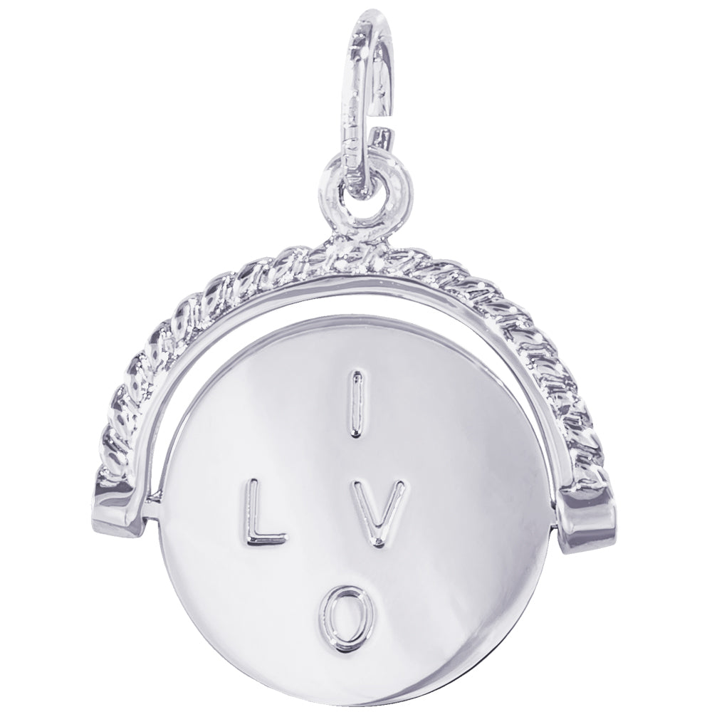 Rembrandt Sterling Silver I Love You Spinner Charm