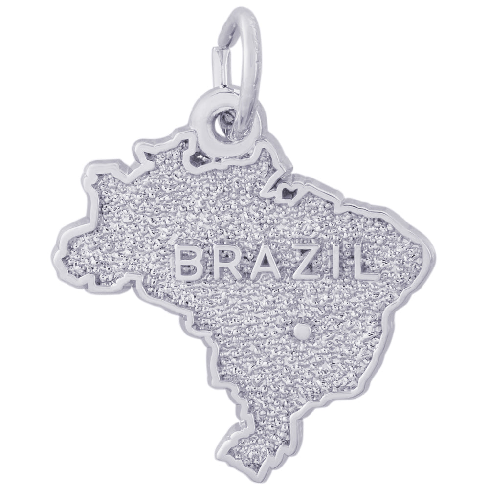 Rembrandt Sterling Silver Map of Brazil Charm