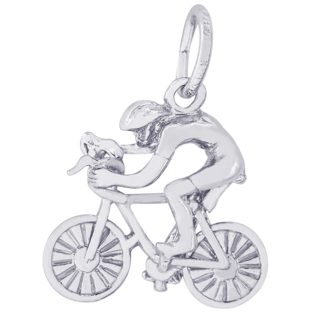 Rembrandt Sterling Silver Cyclist Charm