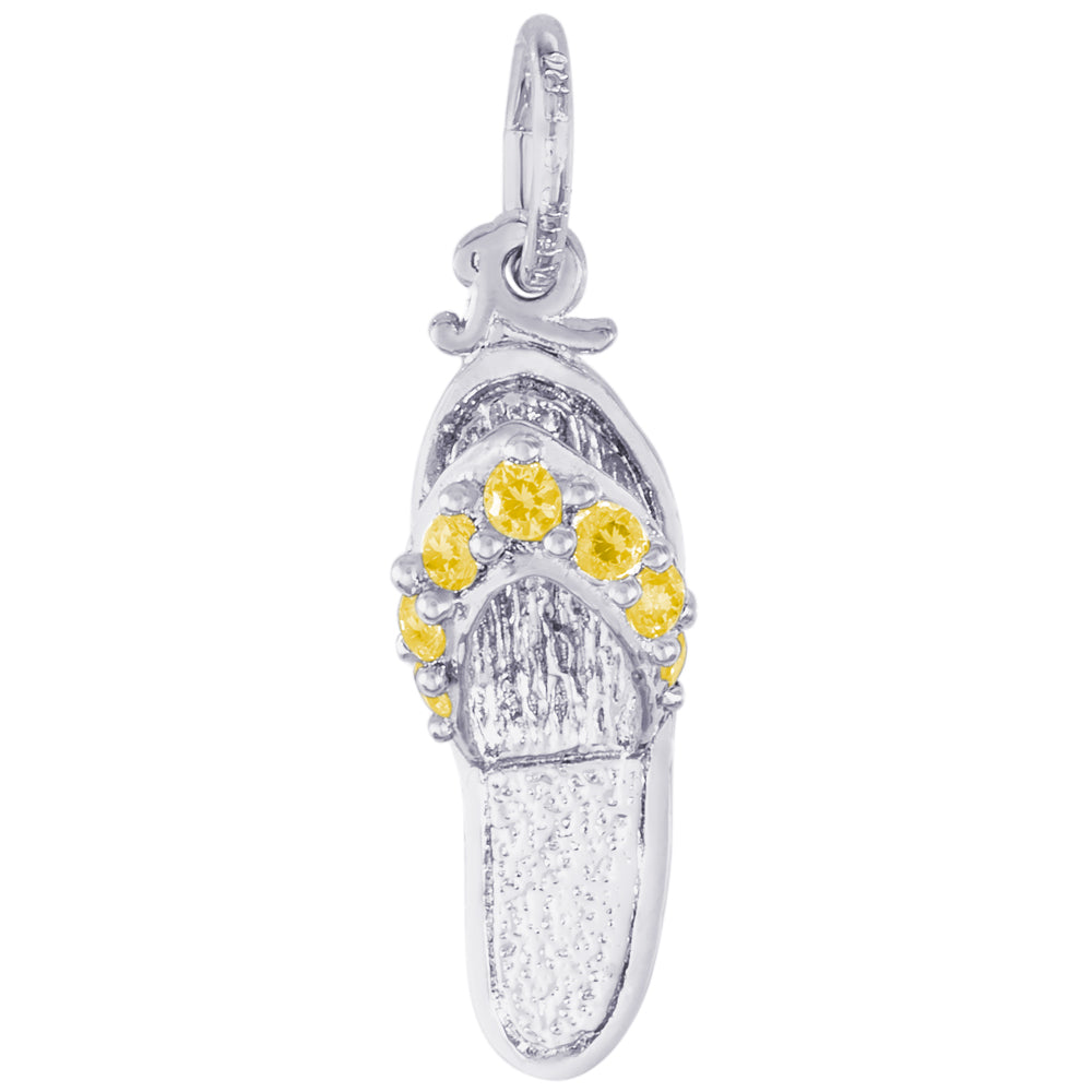 Rembrandt Sterling Silver Sandal - Yellow Topaz Charm