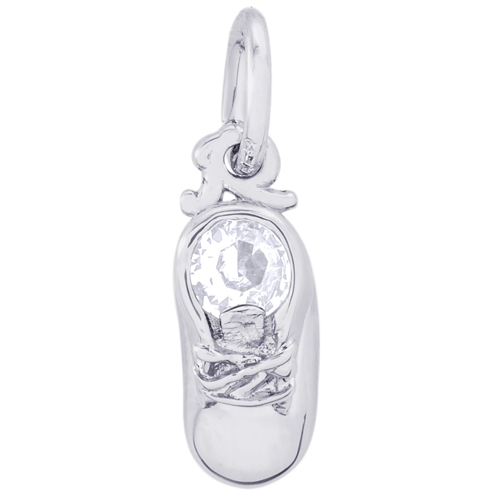 Rembrandt Sterling Silver 04 April Babyshoe Charm