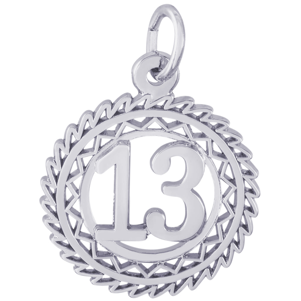Rembrandt Sterling Silver Number 13 Charm