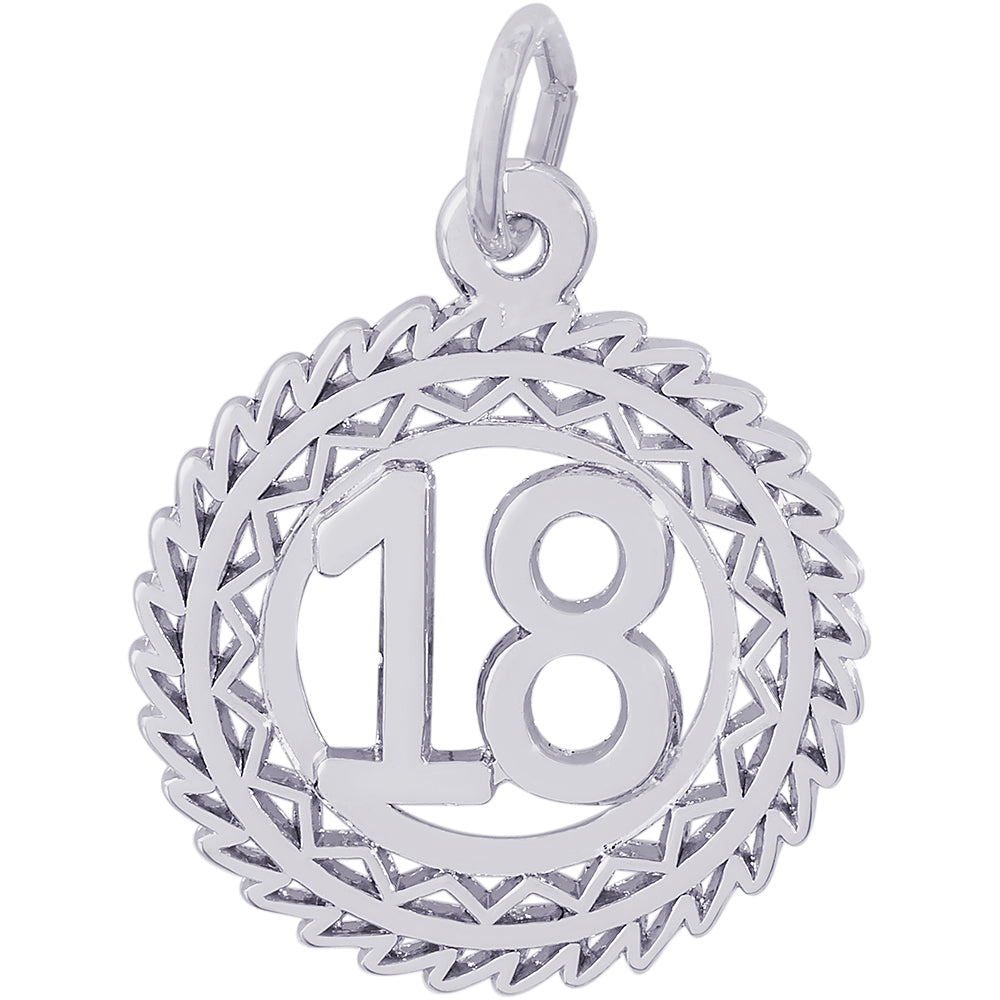 Rembrandt Sterling Silver Number 18 Charm