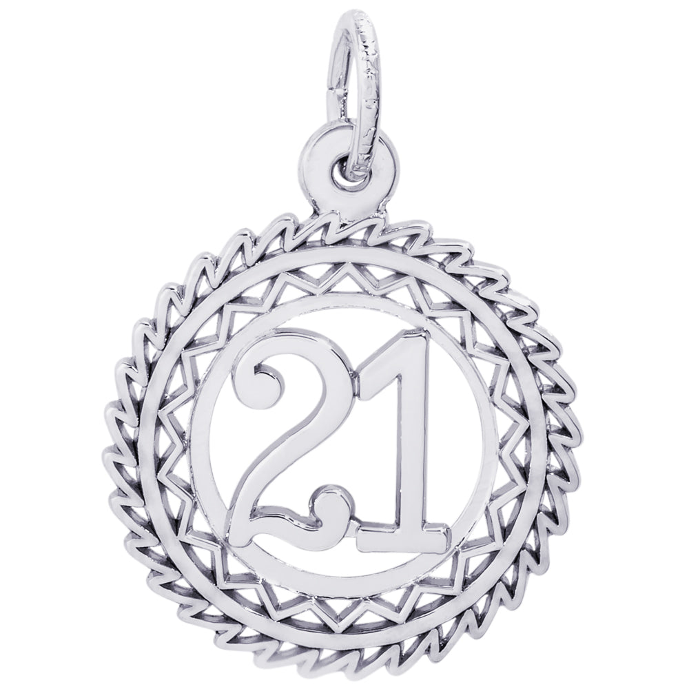 Rembrandt Sterling Silver Number 21 Charm