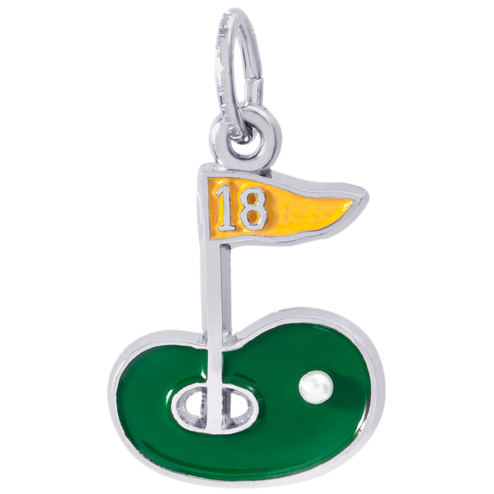 Rembrandt Sterling Silver Golf Green Charm