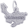 Rembrandt Sterling Silver St. Maarten Map w/ Border Charm