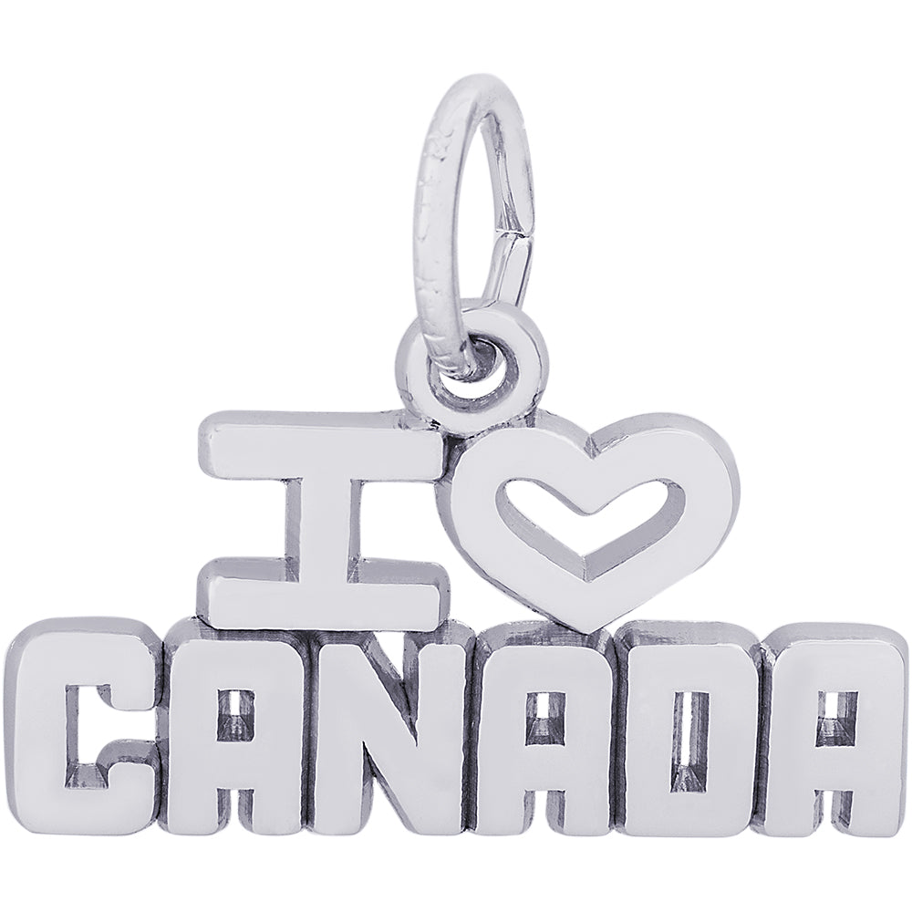 Rembrandt Sterling Silver I Love Canada Charm