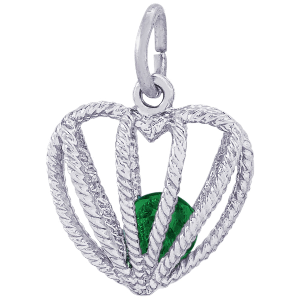 Rembrandt Sterling Silver 05 Heart Birthstone May Charm