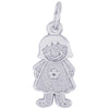 Rembrandt Sterling Silver Girl W/Dress & Flower Charm