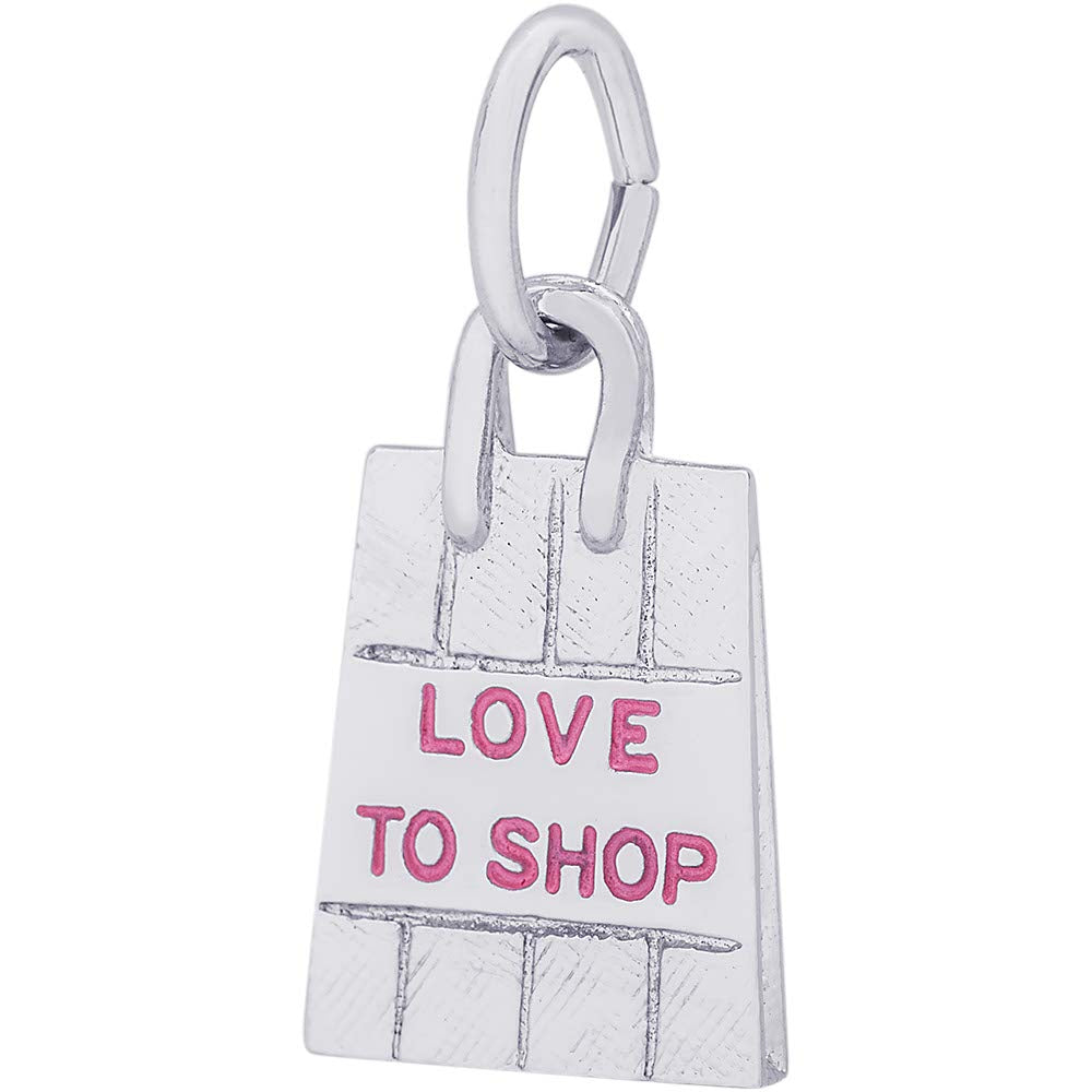 Rembrandt Sterling Silver Shopping Bag - Pink Paint Charm