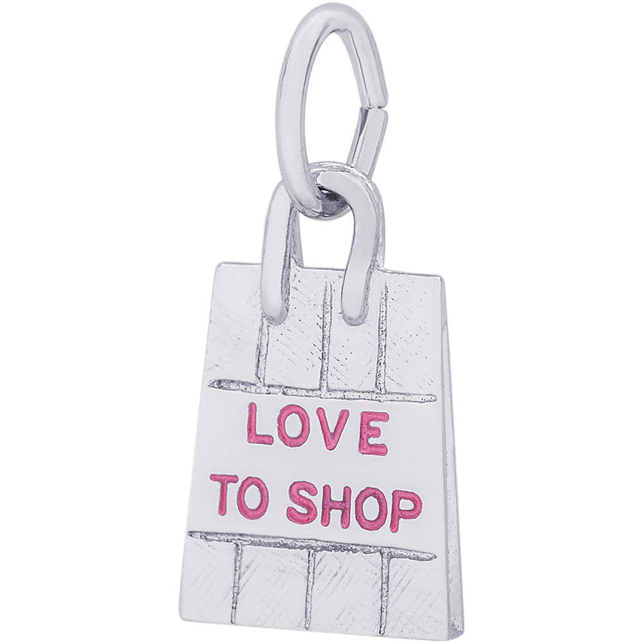 Rembrandt Sterling Silver Shopping Bag - Pink Paint Charm