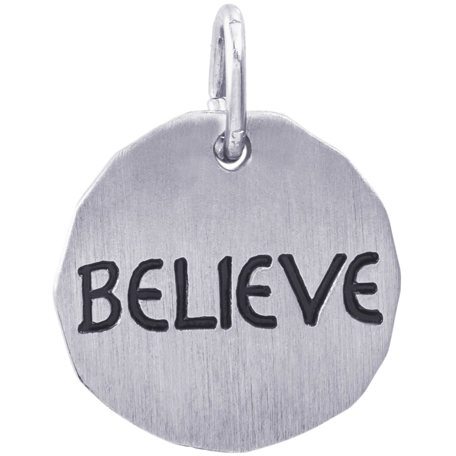 Rembrandt Sterling Silver Believe Charm Tag Charm