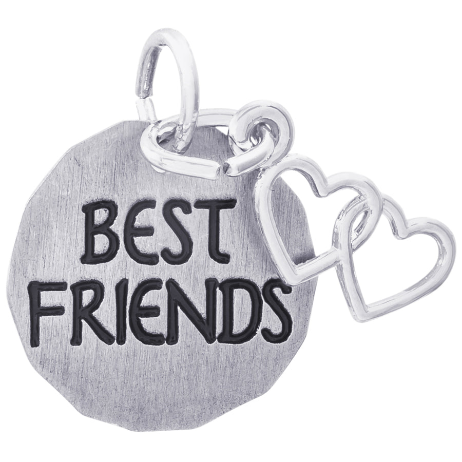 Rembrandt Sterling Silver Best Friends Tag W/Heart Charm